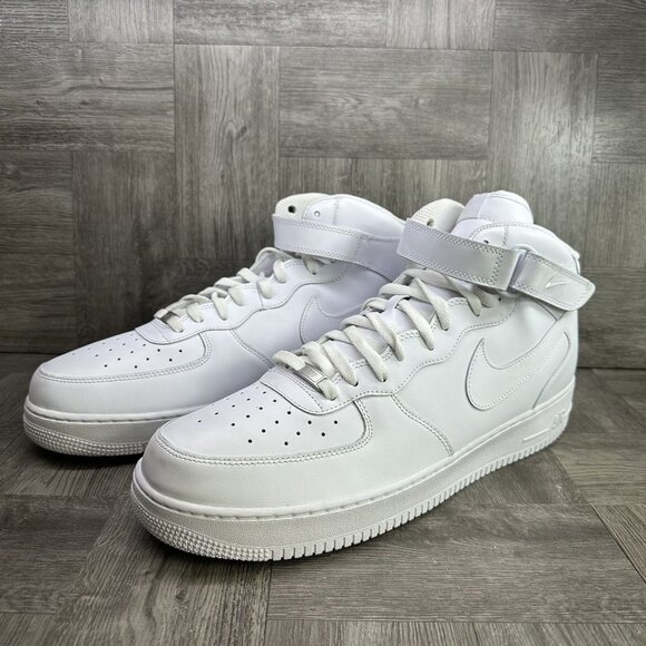 Nike Air Force 1 Mid '07 Men's size 17 Triple White Shoes CW2289-111 - Picture 3 of 8